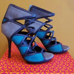 Tory Burch Blue/Grey/Teal Sheila Sandals